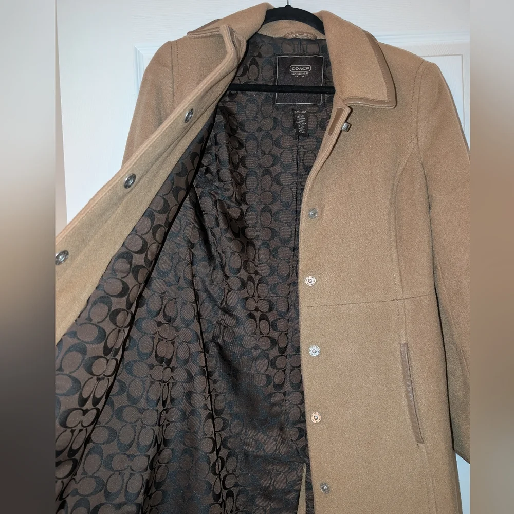 Coach Women's Wool Trench Coat Size Medium - Picture 7 of 8
